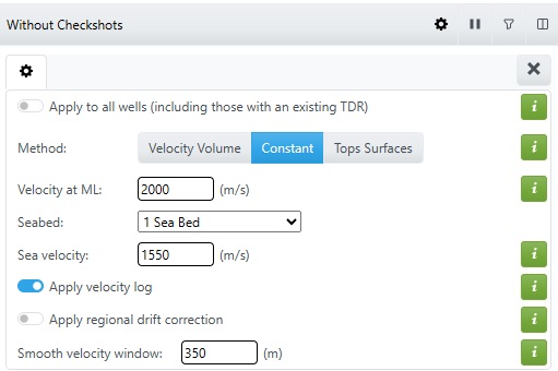 A screenshot showing the Blueback Well Ties data selector for Petrel